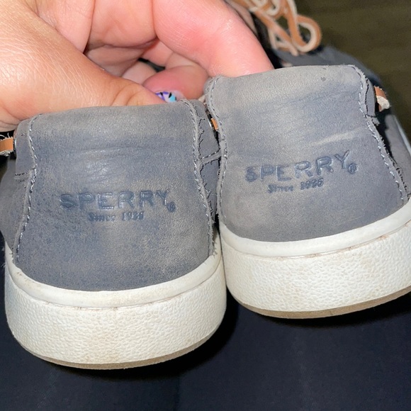 Grey soft leather SPERRYs - Picture 3 of 5